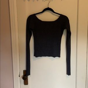 Cropped boat neck sweater